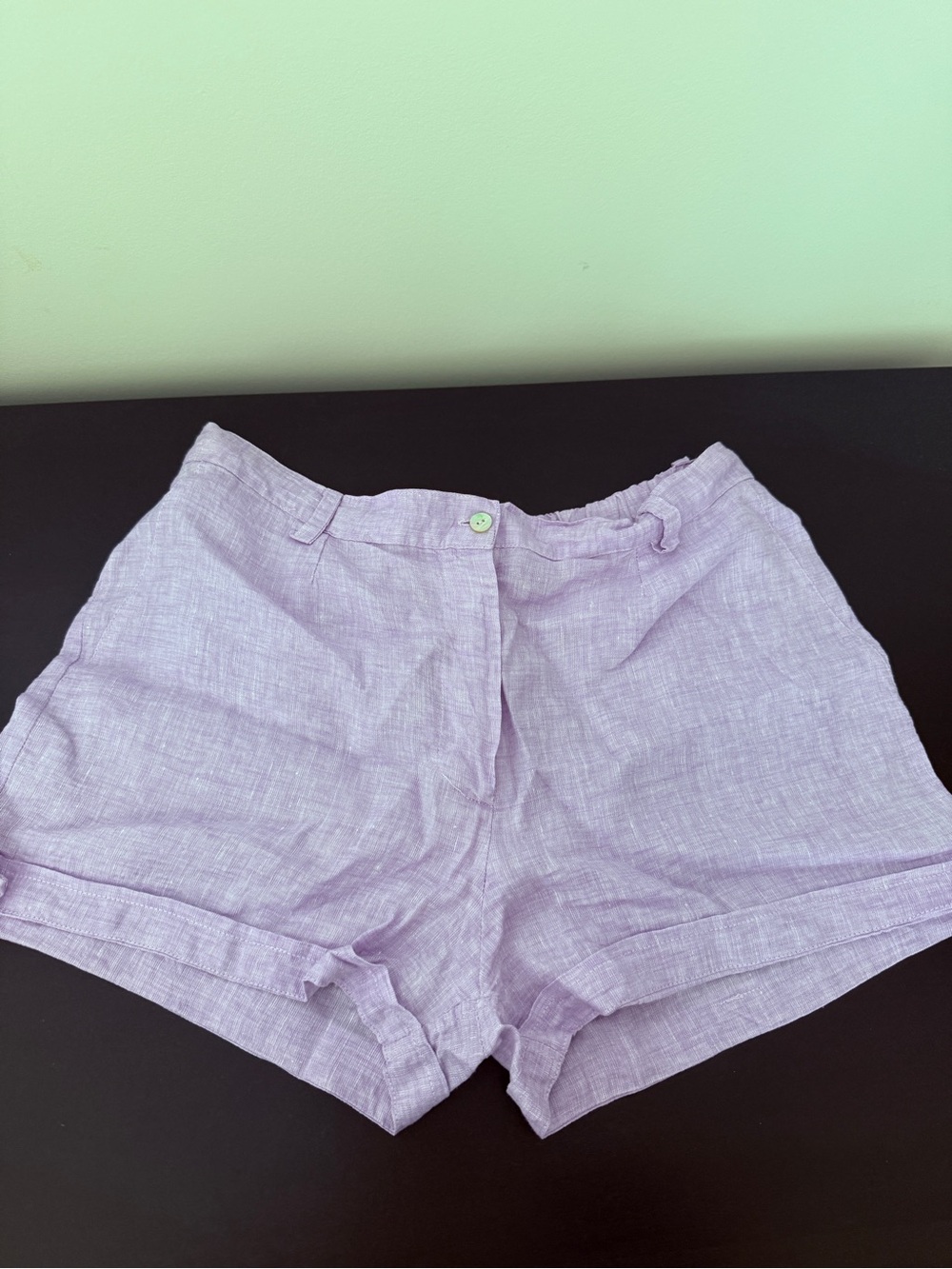 Women's Lavender Linen-Blend Shorts (Italy made)